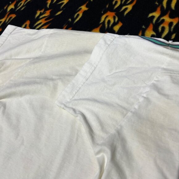 Vintage Hang Ten Regatta Mens Striped TShirt Oversized Small Flags Regatta STAIN - Picture 8 of 8